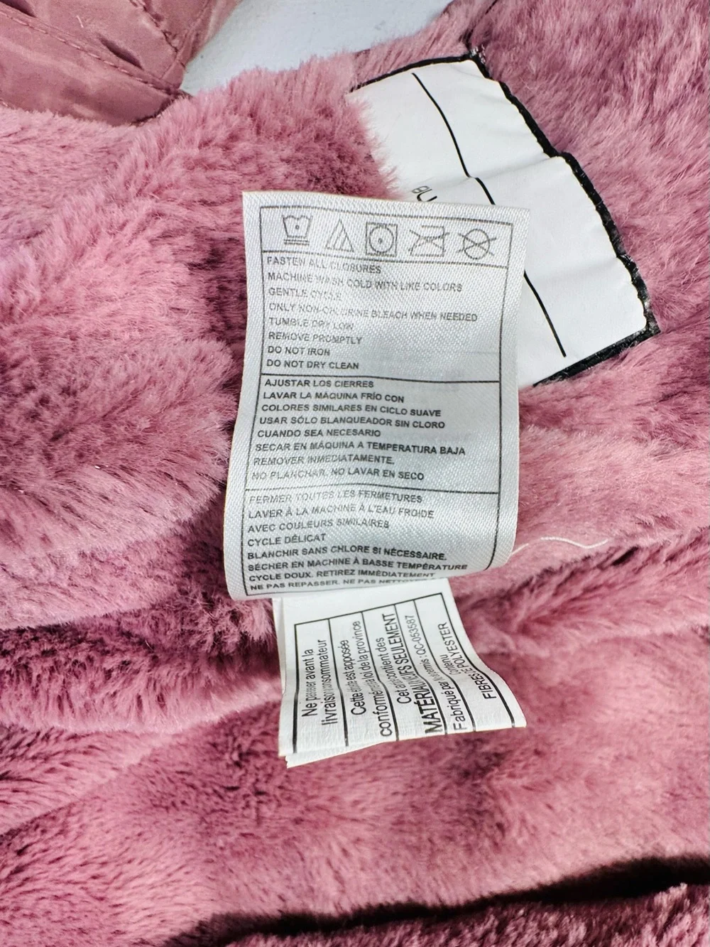 Dkny Pink Girls Puffer Jacket with Faux Fur Hood